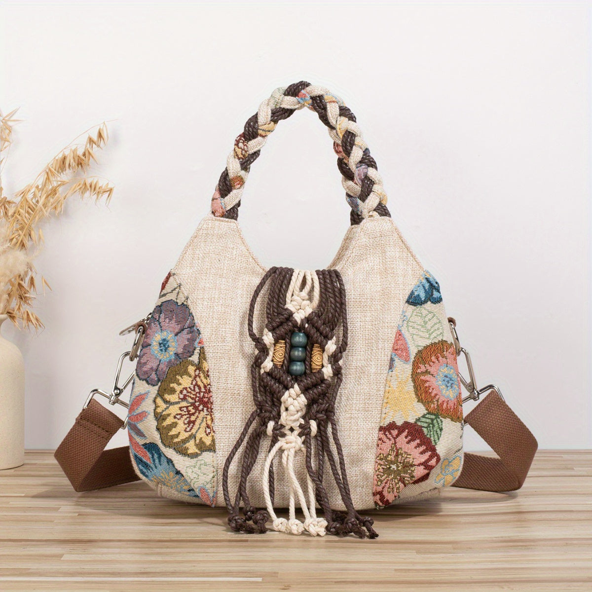 Ethnic Style Hand-woven Adjustable Shoulder Messenger Bag