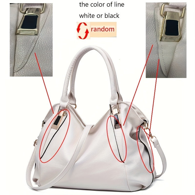 Fashion Casual PU Leather Large Capacity Tote Bag