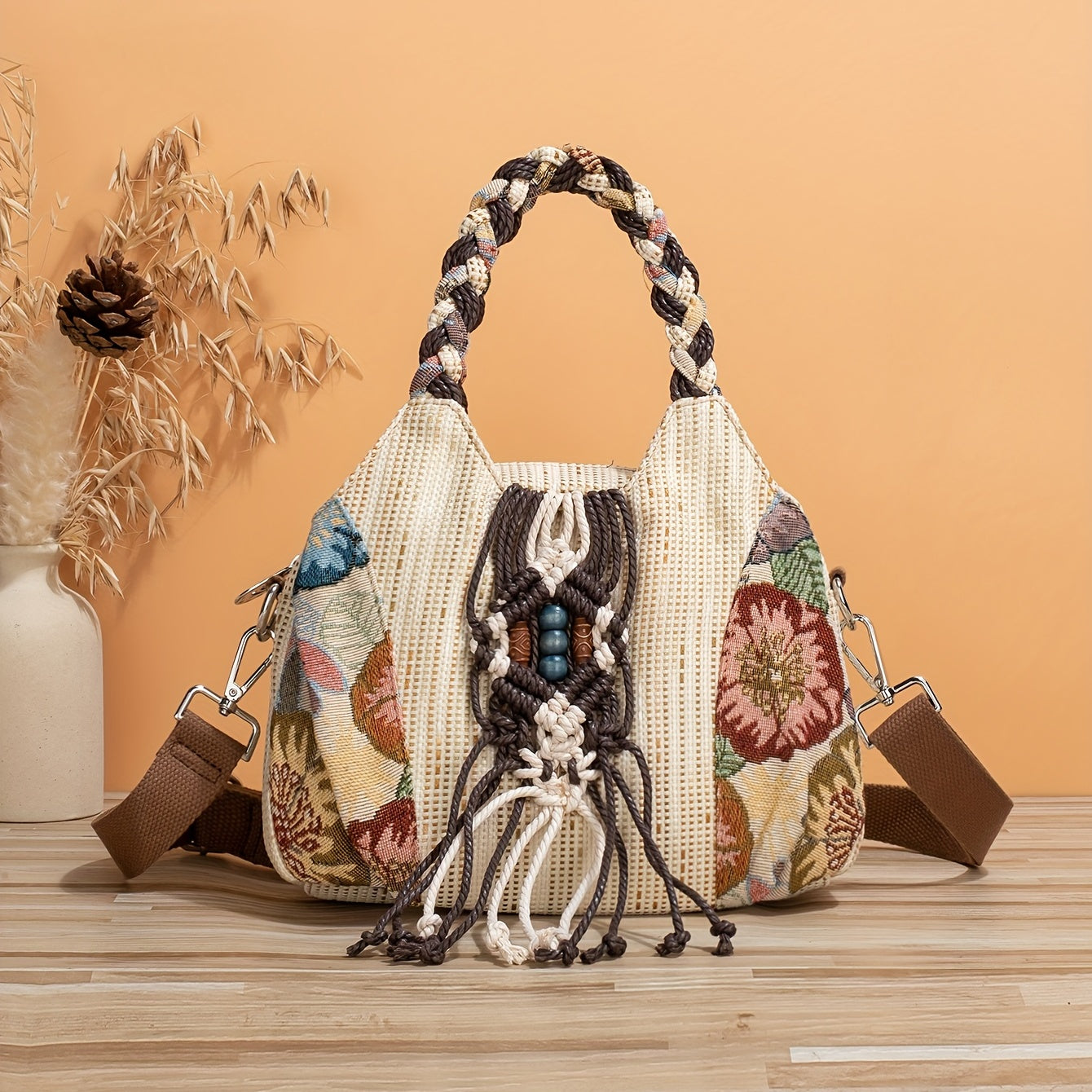 Ethnic Style Hand-woven Adjustable Shoulder Messenger Bag